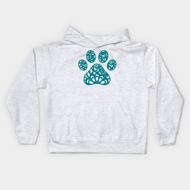 Dog Paw Kids Hoodie by Rise And Design